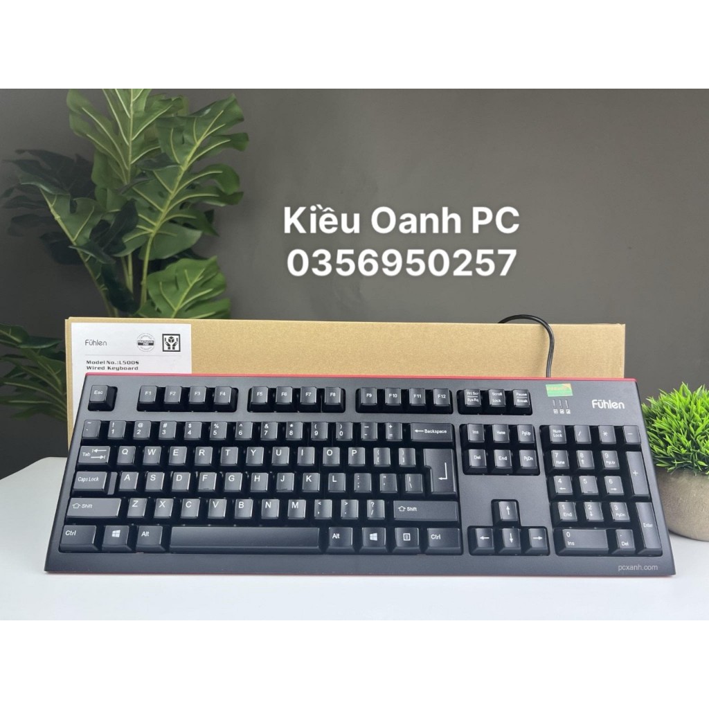 Bàn phím có dây Fuhlen L411 USB Black dành cho máy tính, văn phòng tiện lợi - Hàng chính hãng - Bảo hành 24 tháng