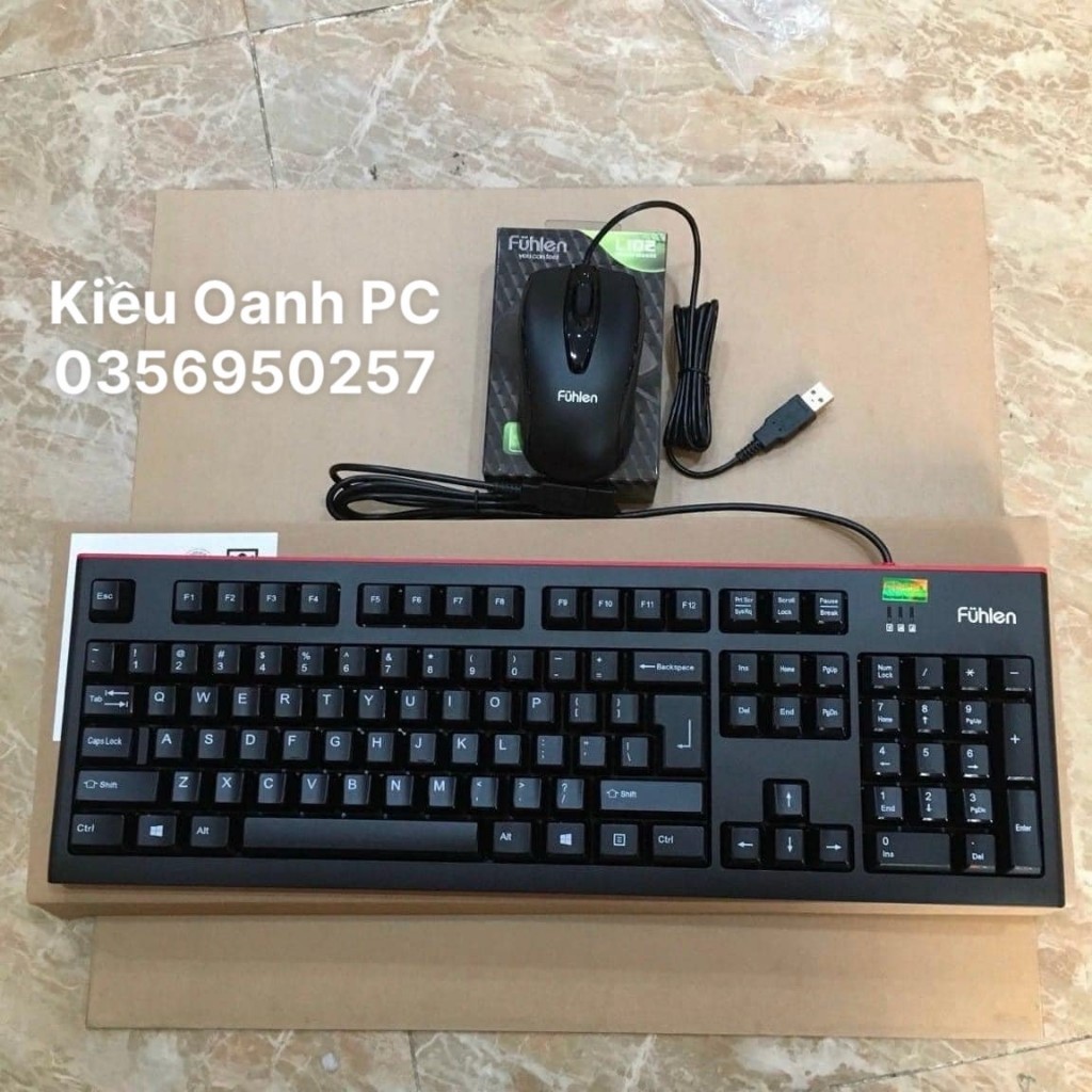 Bàn phím có dây Fuhlen L411 USB Black dành cho máy tính, văn phòng tiện lợi - Hàng chính hãng - Bảo hành 24 tháng