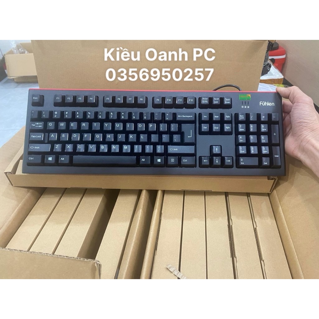 Bàn phím có dây Fuhlen L411 USB Black dành cho máy tính, văn phòng tiện lợi - Hàng chính hãng - Bảo hành 24 tháng