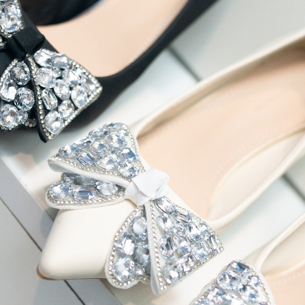 Giày Cao Gót Nữ Mũi Nhọn, Charm Nơ Cao 5p Charm Cao Cấp, Kiểu Dáng Trẻ trung- DA888