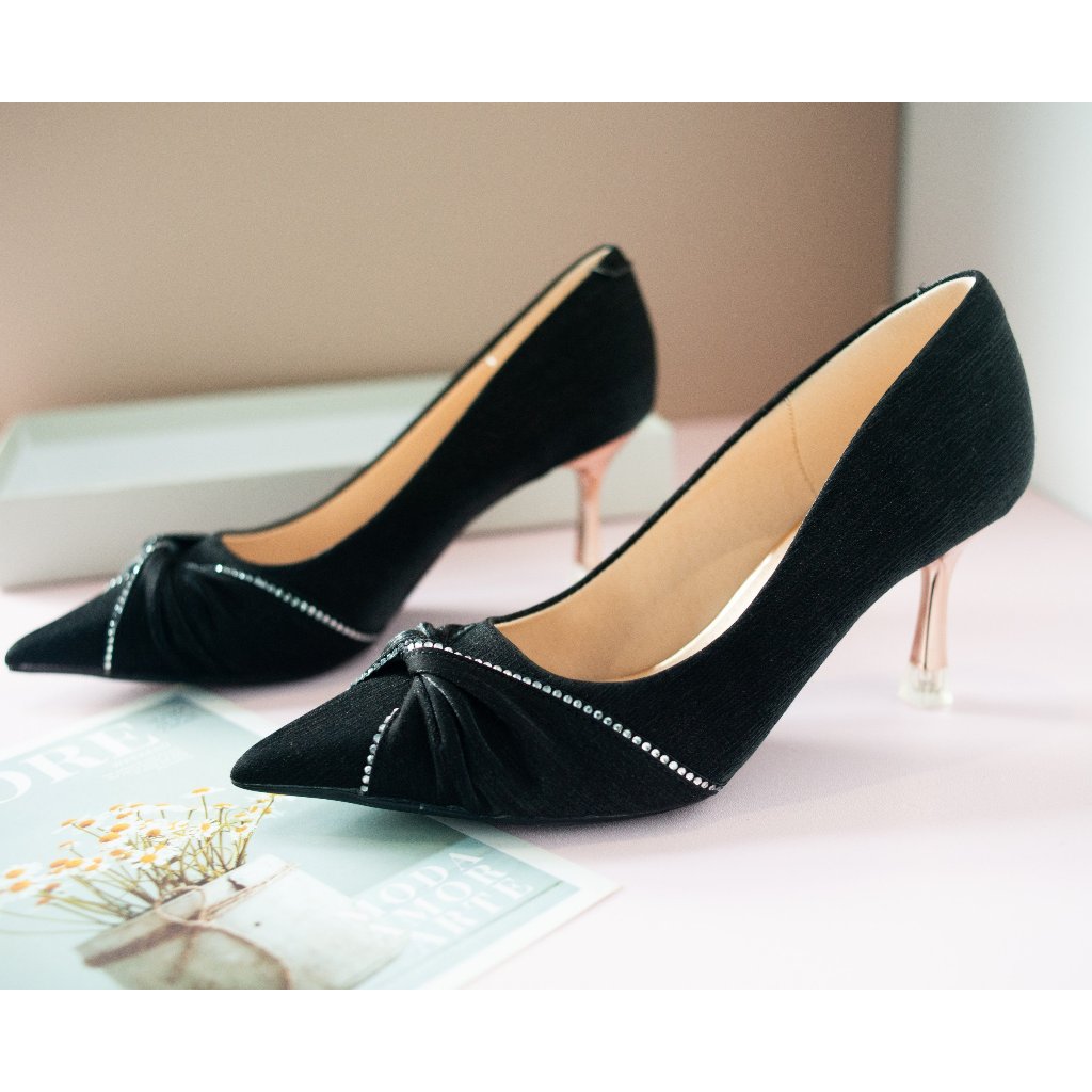 Giày Nữ Cao Cấp , Giày Cao Gót Nữ Mũi Nhọn, Đế Nhọn Cao 6P, Lụa Bọc Satin Cao Cấp, Kiểu Dáng Trẻ trung, Thoải mái-DA771