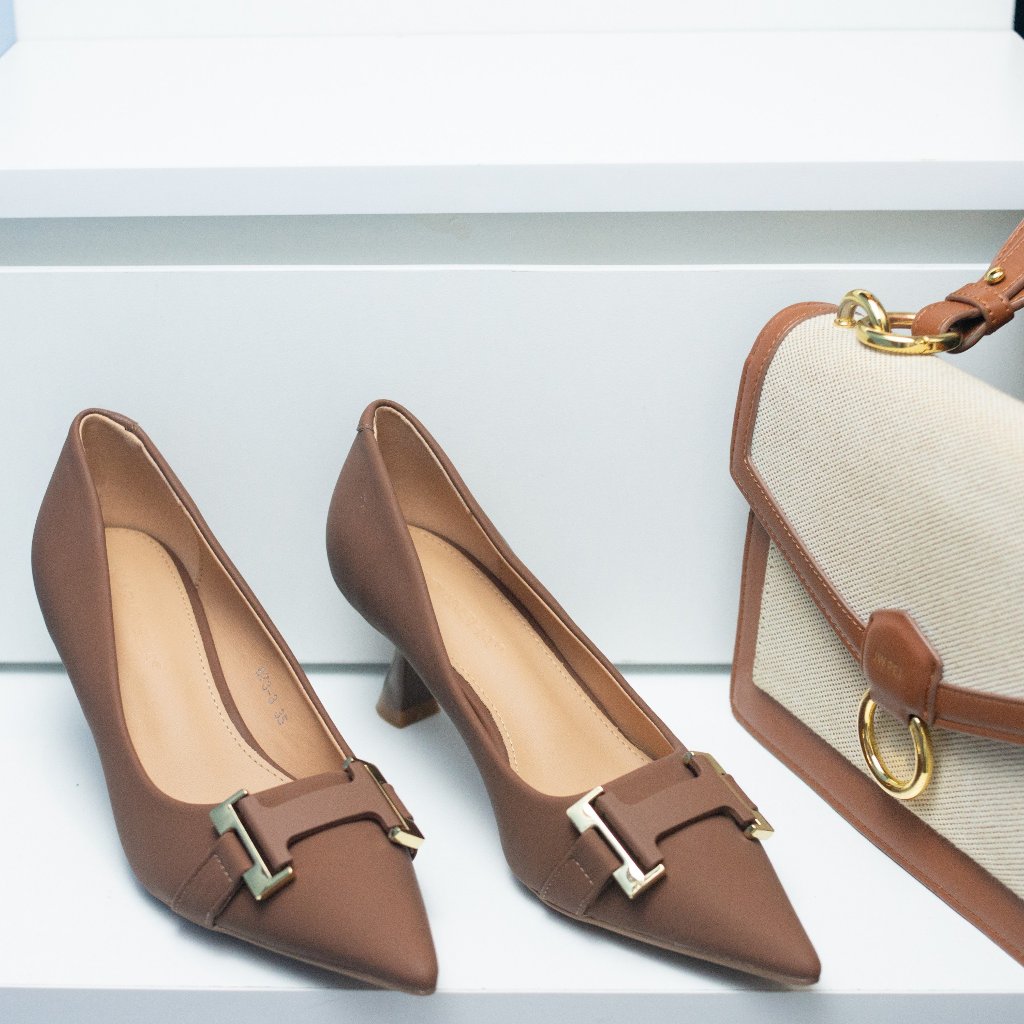 Giày Cao Gót Nữ Mũi Nhọn, Đế Nhọn Cao 5P, Chất Liệu Da Mềm, Kiểu Dáng Trẻ trung, Thoải mái-DA861