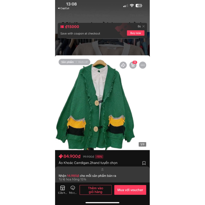 Áo khoác Carrdigan 1hand QC