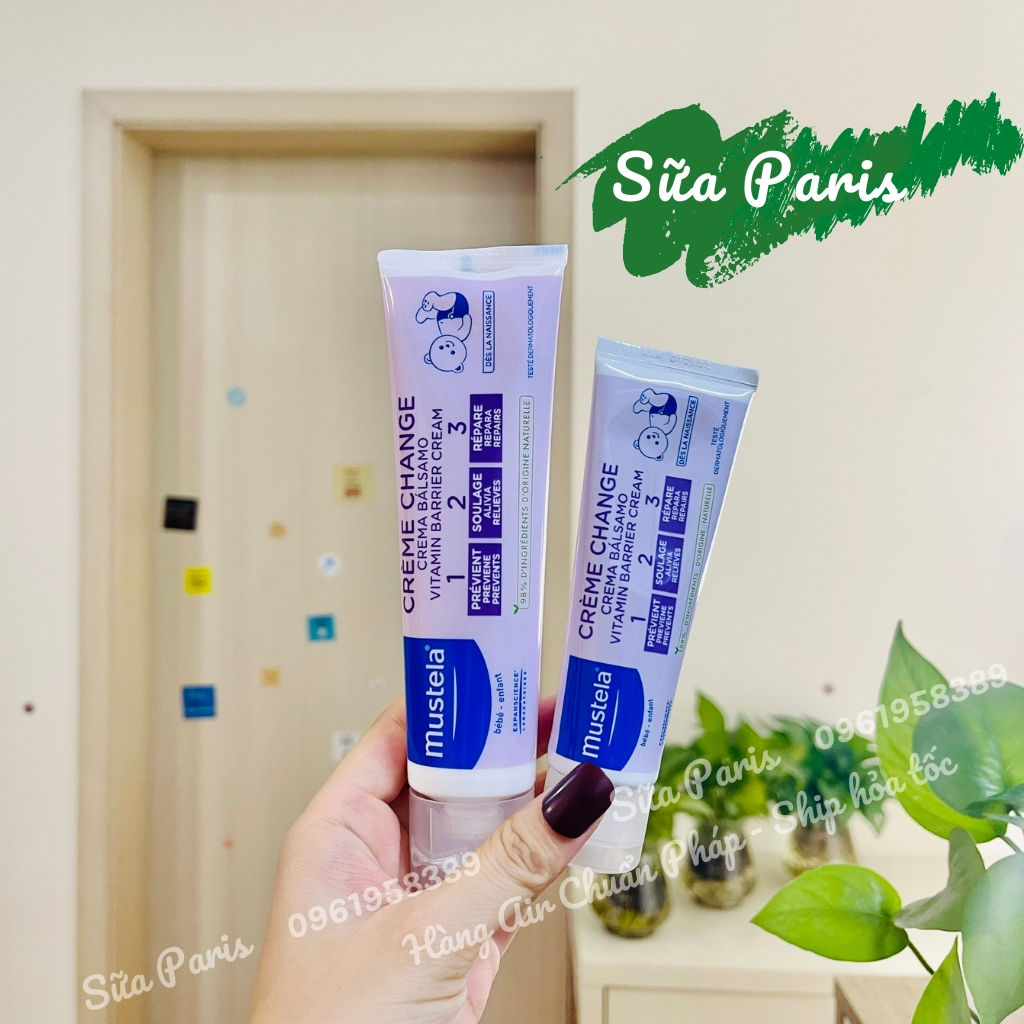 Kem hăm Mustela Vitamin Barrier Cream ngăn ngừa hăm tã ở trẻ, giúp mông bé khô thoáng, mịn màng_Sữa Paris Aderma