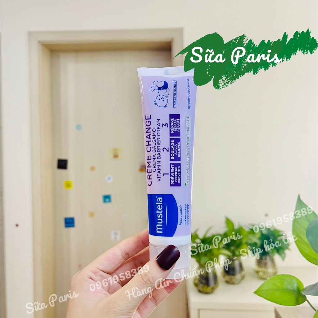 Kem hăm Mustela Vitamin Barrier Cream ngăn ngừa hăm tã ở trẻ, giúp mông bé khô thoáng, mịn màng_Sữa Paris Aderma