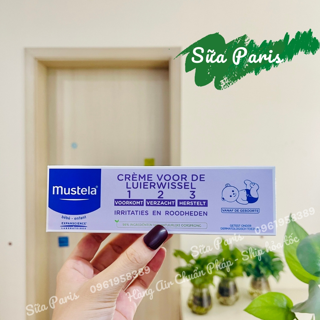 Kem hăm Mustela Vitamin Barrier Cream ngăn ngừa hăm tã ở trẻ, giúp mông bé khô thoáng, mịn màng_Sữa Paris Aderma