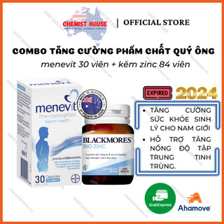 Combo ÚC Tăng Cường Phẩm Chất Qúy Ông tăng thụ thai tăng sức mạnh (Menevit + KẼM Zinc)
