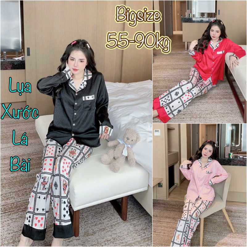 ĐỒ BỘ BIGSIZE LỤA XƯỚC ÁNH KIM VIỀN CAO CẤP SANG TRỌNG