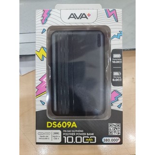 Pin sạc dự phòng polymer 10000mah 12w ava+ ds609a