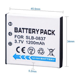 Pin máy ảnh samsung slb-0837b, dùng cho digimax l70, l70b, l83t, l85t, l201, l301, nv8, nv10, nv15, nv20, sl201