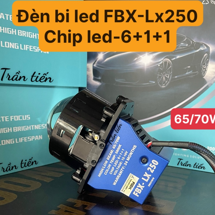 Đèn Bi LED 3.0 Fbx LX250 Công xuất 65/70w Chíp  Len Tím
