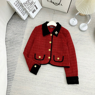 Áo dạ tweed cổ ren hoa tiểu thư
