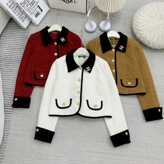 Áo dạ tweed cổ ren hoa tiểu thư
