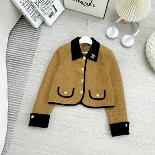 Áo dạ tweed cổ ren hoa tiểu thư