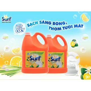 Nước rửa chén Surf hương tắc sạch sáng bóng thơm tươi mát can 3.47 lít