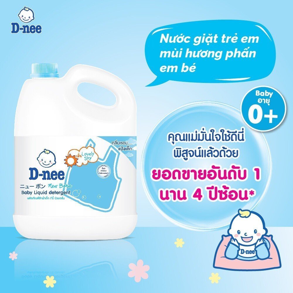 (Chính Hãng Đại Thịnh) Nước Giặt Dnee 3000Ml Thơm Dịu An Toàn Cho Bé - Nước Giặt Thái Lan