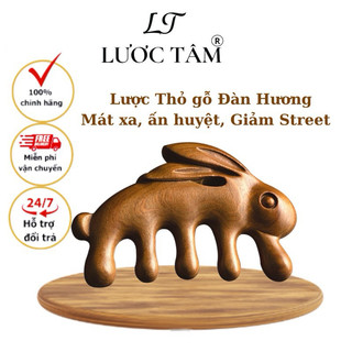  Lược gỗ đàn hương LƯỢC TÂM mát xa đa năng mini nhỏ gọn tiện lợi 