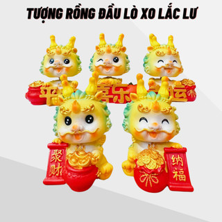 Tượng rồng đầu lò xo lắc lư, trang trí xe hơi, bàn làm việc, góc học tập