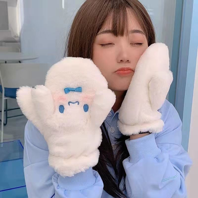 Găng tay nữ dễ thương mẫu mới Bluehope giá rẻ thời trang màu trắng mix nơ xinh xắn GX
