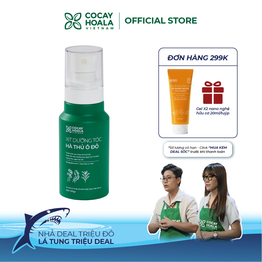 XỊT DƯỠNG TÓC HÀ THỦ Ô HƯƠNG NƯỚC HOA CỎ CÂY HOA LÁ VIỆT NAM - KÍCH THÍCH MỌC TÓC PHÙ HỢP VỚI MỌI LOẠI TÓC- CHAI 100G
