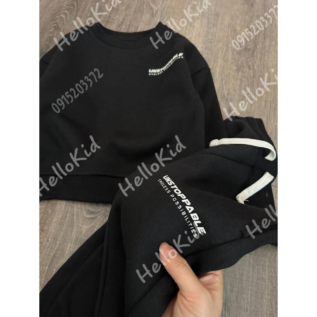 Bộ nỉ đơn giản UNSTOP cho bé