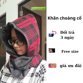 Khăn choàng cổ có mũ trùm đầu chất liệu cotton umi, lụa giữ ấm mùa đông chống nắng mùa hè