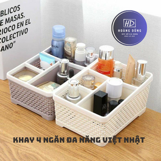 Khay nhựa để mỹ phẩm, vật dụng để bàn 4 Ngăn loại lớn - chất lượng cao