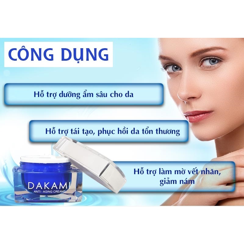 Combo Kem Dakami II K White ngày đêm và serum dưỡng trắng da chống lão hóa hết nám tàn nhang -Bip68