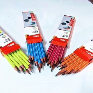 Bút chì 2b deli 37000 - hộp 12 cây, có đầu tẩy