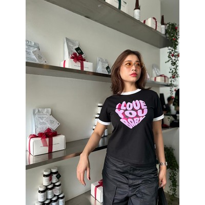 YU CHERRY | Áo thun Baby Tee nữ cotton 4 chiều tay ngắn IloveyouBaby YP023