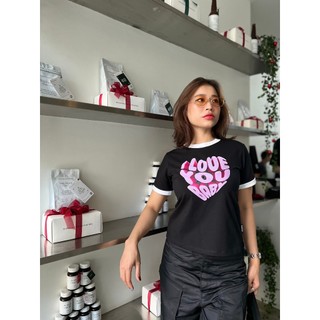 YU CHERRY | Áo thun Baby Tee nữ cotton 4 chiều tay ngắn IloveyouBaby YP023
