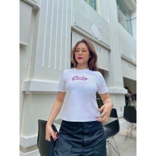 YU CHERRY | Áo thun Baby Tee nữ cotton 4 chiều tay ngắn The Cute One Babytee YP020
