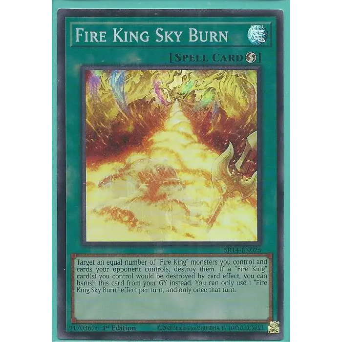 Thẻ bài Yu-Gi-Oh Tiếng Anh TCG - SR14-EN025 Fire King Sky Burn – Super Rare