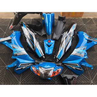 Dàn áo sirius màu xanh phối đen, ốp đầu si hello, Chưa kèm pha đèn, dán sẵn tem, hàng 1/2.