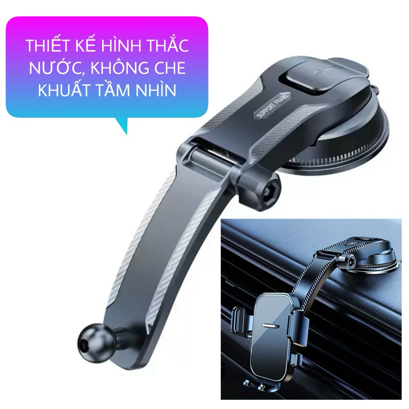 Giá đỡ điện thoại ô tô hình thác nước không che tầm nhìn lái xe - Kẹp giữ điện thoại gắn taplo xe hơi xoay 360 độ