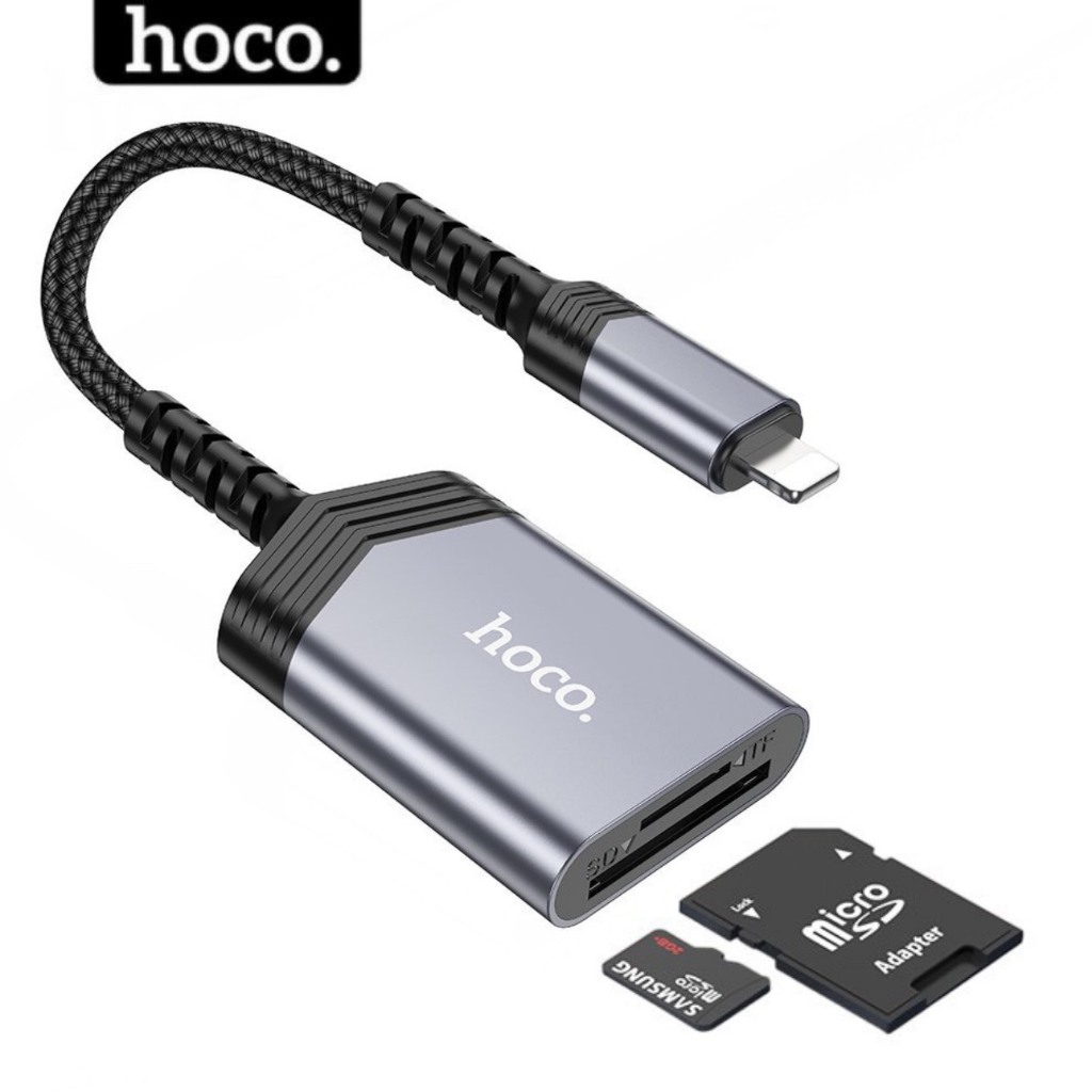 Đầu lọc thẻ nhớ SD TF chính hãng Hoco chuyển đổi dữ liệu dùng cho ip iphone 11 12 13 14 xsmax ...vv