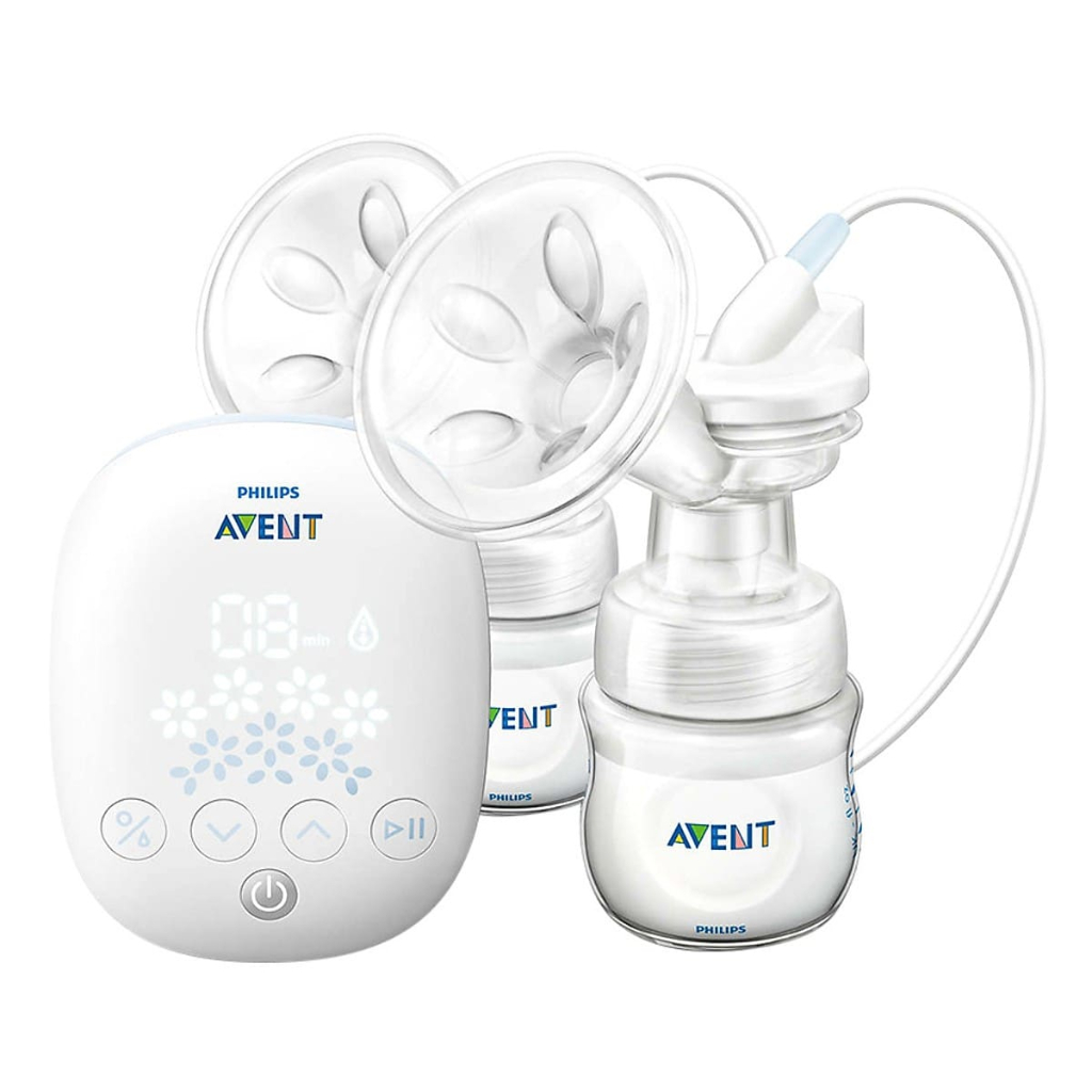 KHÔNG KÈM BÌNH SỮA AVENT - THANH LÝ Máy hút sữa bằng điện đôi Philips Avent hoa tuyết SCF303