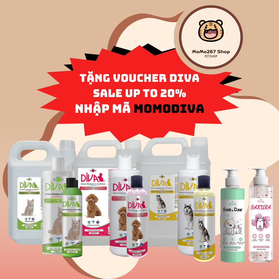 Sữa tắm chó mèo dưỡng ẩm khử mùi DIVA