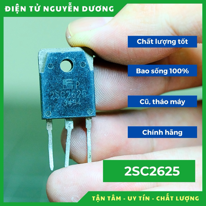 Transistor NPN 2SC2625 C2625 10A 450V Hàng chính hãng, tháo máy, đã được kiểm tra kỹ trước khi bán.