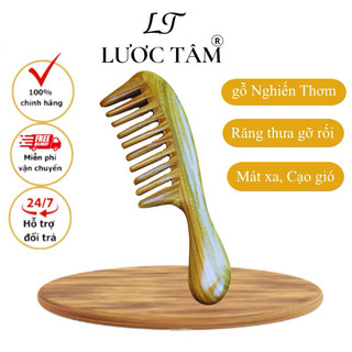 Lược gỗ chải tóc nghiến thơm chính hãng LƯỢC TÂM răng thưa  massage giảm đau đầu vai gáy