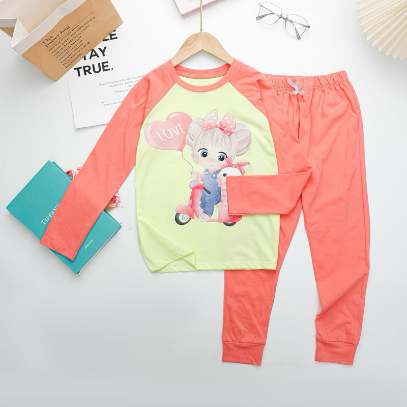 Bộ dài bé gái thun cotton size 16-45kg