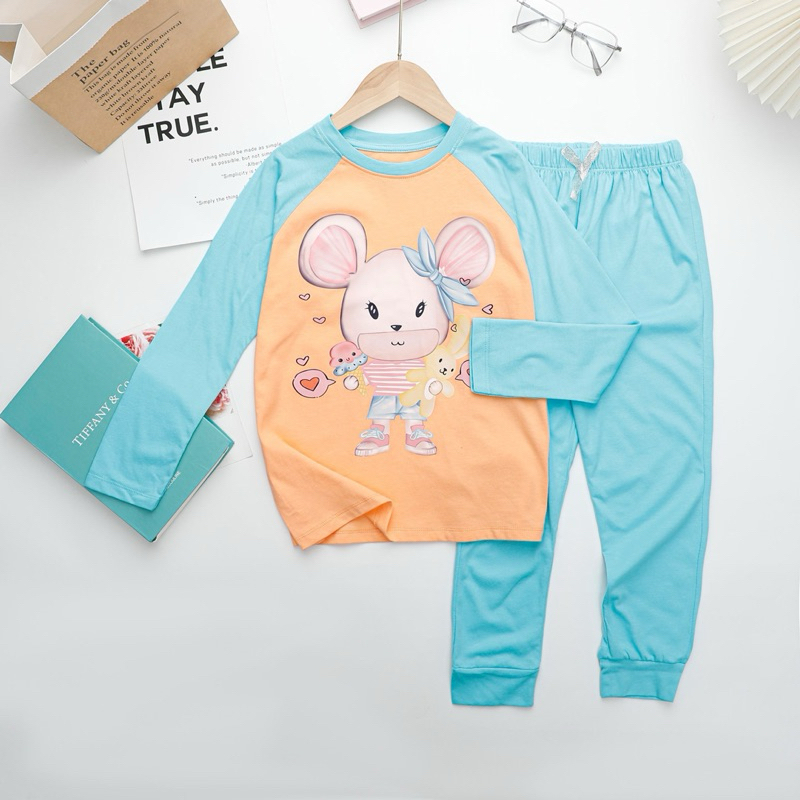 Bộ dài bé gái thun cotton size 16-45kg