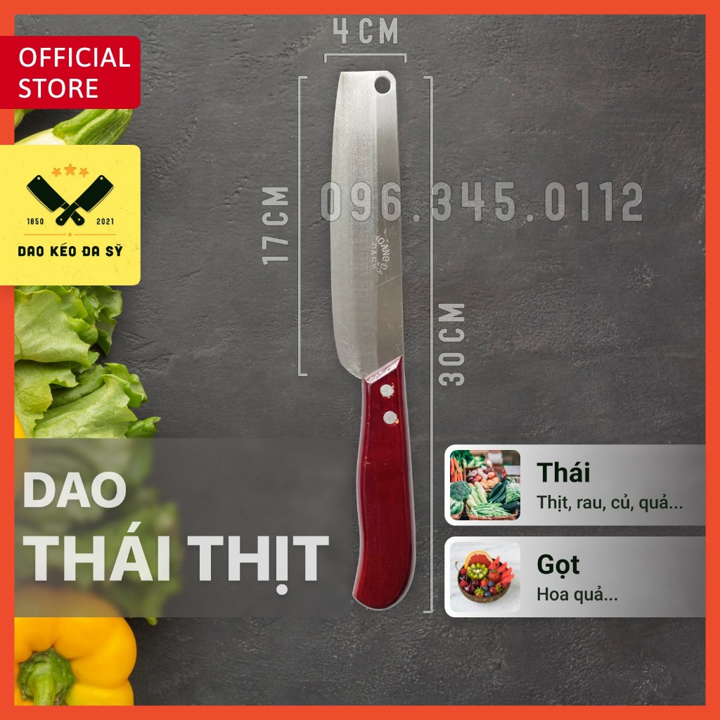 Dao thái thịt, gọt hoa quả - Dao Đa Sỹ - thép Nhật trắng không gỉ