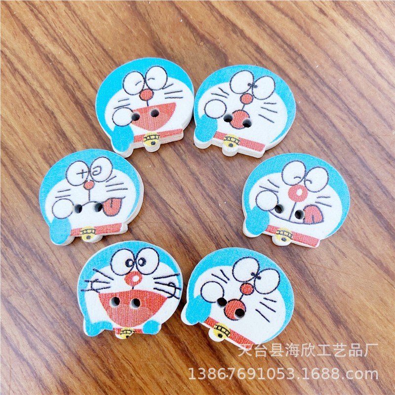 Cúc gỗ, nút gỗ Doraemon dễ thương cute TooYoo BK00709