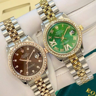 Đồng Hồ Nữ Rolex, Đồng Hồ Nữ Chính Hãng Japan Watch Dây Thép Đúc Đặc Demi Mặt Size 32mm Chống Nước