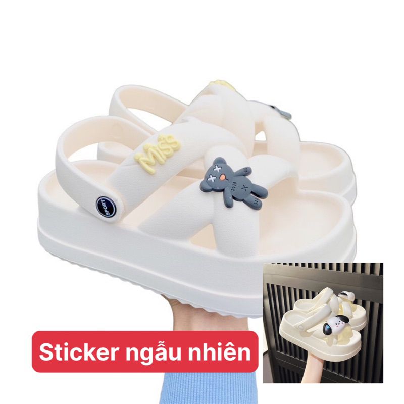 Dép sandal nữ dép bánh mì có quai hậu nâng đế 5cm chống trơn trượt chất liệu eva unisex ulzzang đi mưa