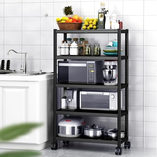 Kệ Lò Vi Sóng Inox Sơn Đen Tĩnh Điện 4/5 Tầng Gia Dụng Thông Minh - Kệ nhà bếp đựng nồi cơm