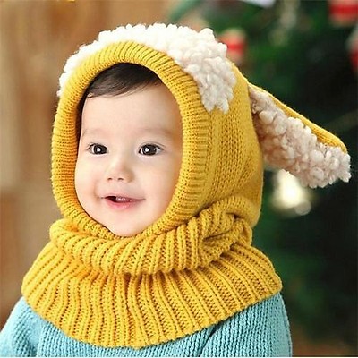 Mũ Len Tai Cừu Kín Cổ Ấm Áp Cho Bé Mùa Đông 2023