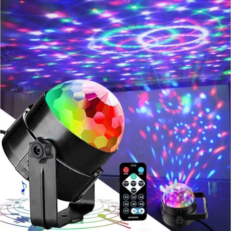 Đèn cảm ứng theo nhạc cực đẹp-Đèn Led vũ trường,đèn karaoke gia đình,đèn trang trí sân vườn phòng karaoke kèm điều khiển