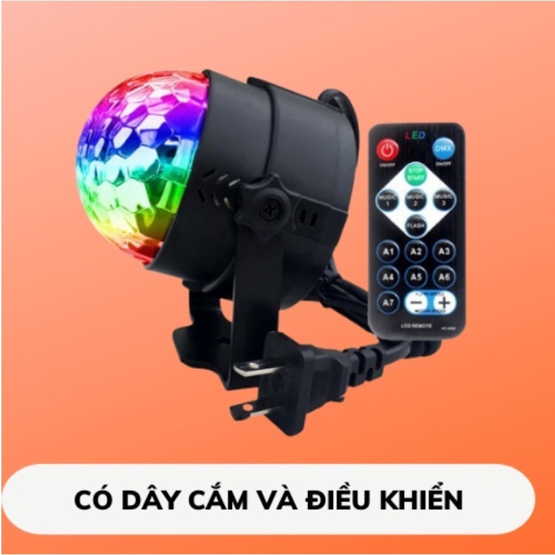 Đèn cảm ứng theo nhạc cực đẹp-Đèn Led vũ trường,đèn karaoke gia đình,đèn trang trí sân vườn phòng karaoke kèm điều khiển